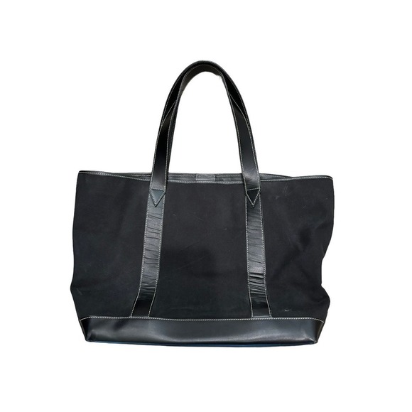 Stefano Serapian Milano 04 Two-Handle Black Canvas and Leather Tote - Picture 1 of 12